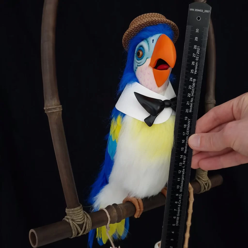 Enchanted Tiki Room Juan replica with bamboo perch