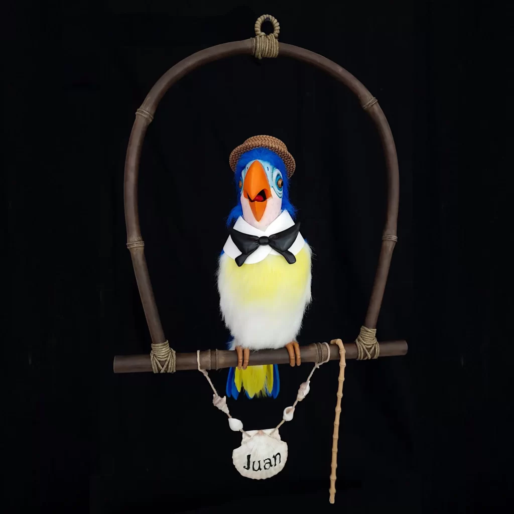 Enchanted Tiki Room Juan replica with bamboo perch