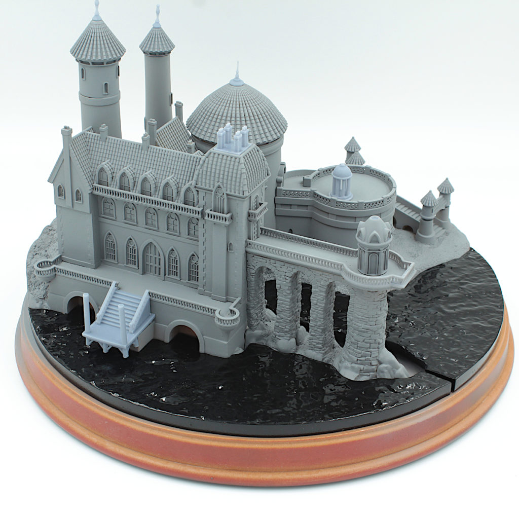  Clear epoxy resin water diorama of prince Eric castle from Little Mermaid 