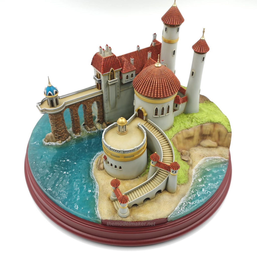 Prince Eric's palace miniature model from classic Disney animation The Little Mermaid. Inspired by maquete from Disneyland Paris and Under the Sea attraction in  Magic Kingdom Park. Clear epoxy resin water diorama