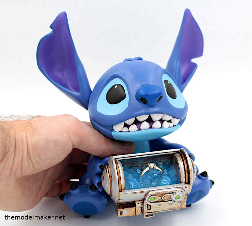 Lilo and Stitch custom engagement ring box inspired by character from Disney animated movie