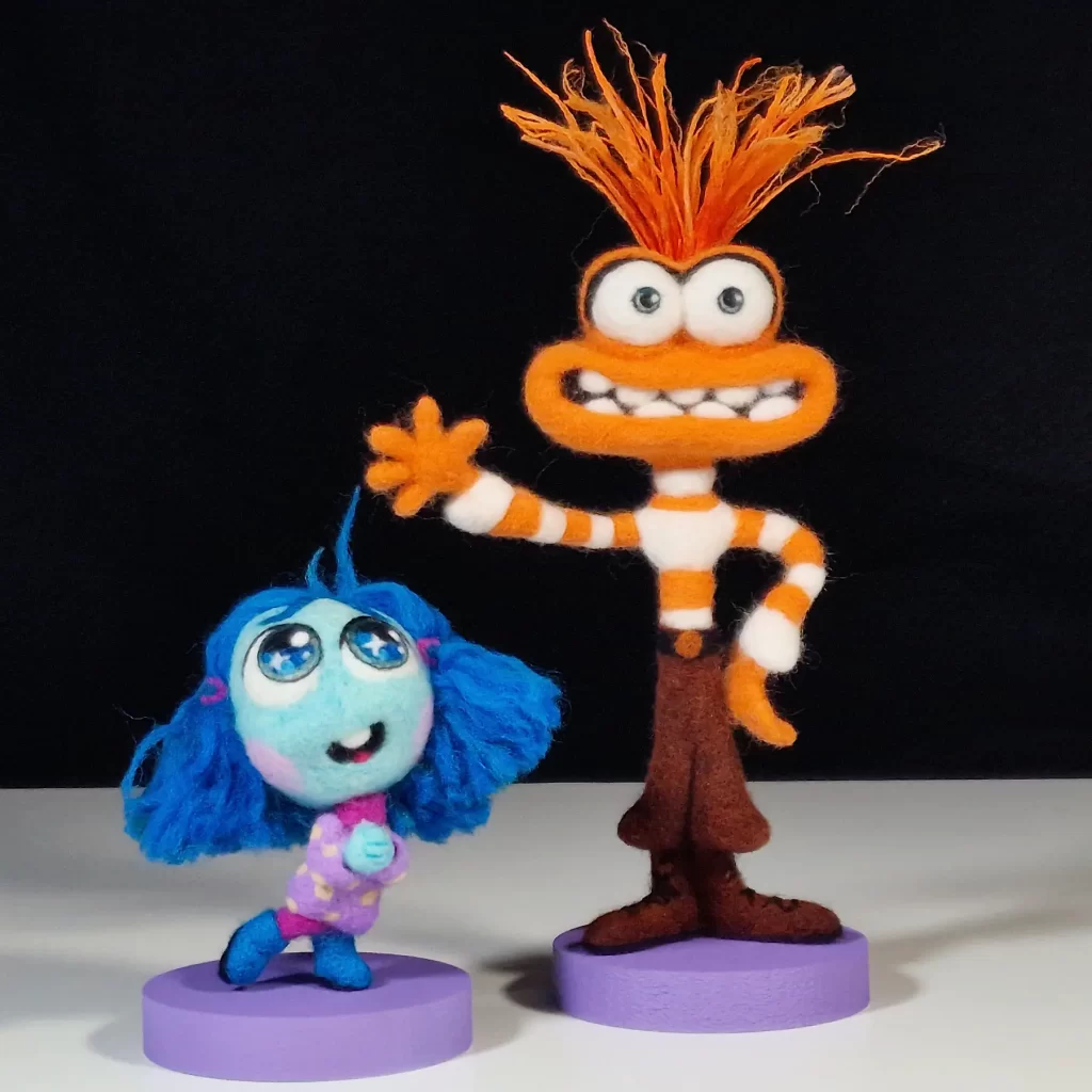 Envy and Anxiety handmade figures from Inside Out 2